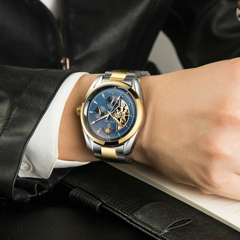TEVISE автоматические часы Tourbillon механические часы мужские часы деловые наручные часы Мужские часы со скелетом montre homme