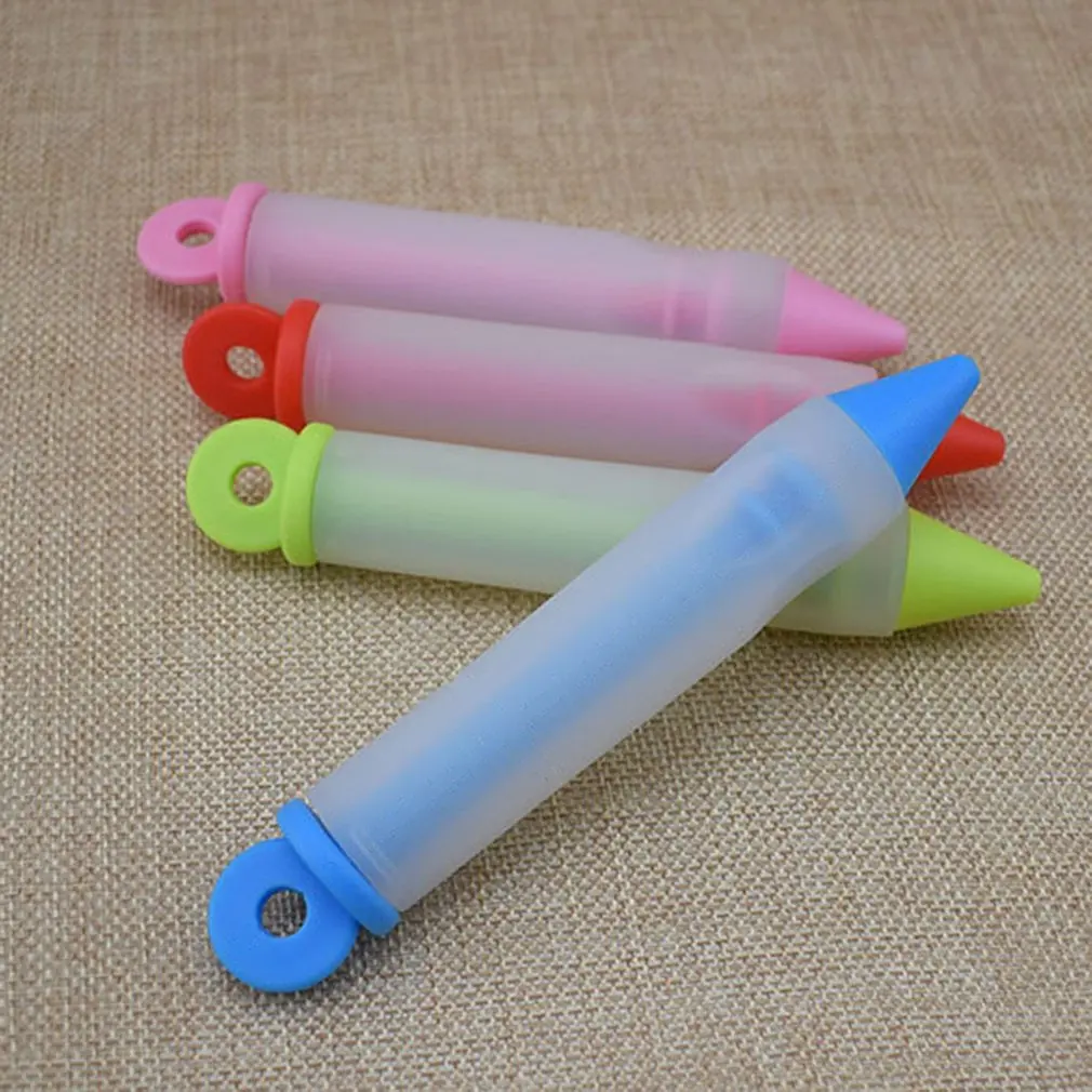 4 Head Set Silicone Chocolate Cream Gun Cookie Cake Pen Writing Instrument Milking Mouth Baking Tool