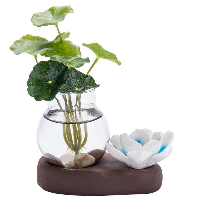 Creative Glass Vase Ceramic Flower Hydroponic Container Home Decoration Small Flower Home Decoration Tea Table