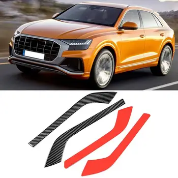 

oto aksesuar 4pcs Car Interior Carbon Fiber Door Panel Decoration Sticker Cover Trim Fit for Audi Q7 16-19