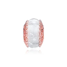 925 стерлингового серебра очаровательные переливающиеся белые стеклянные подвески бусины для изготовления ювелирных изделий Подходит для оригинальных браслетов DIY аксессуары kralen