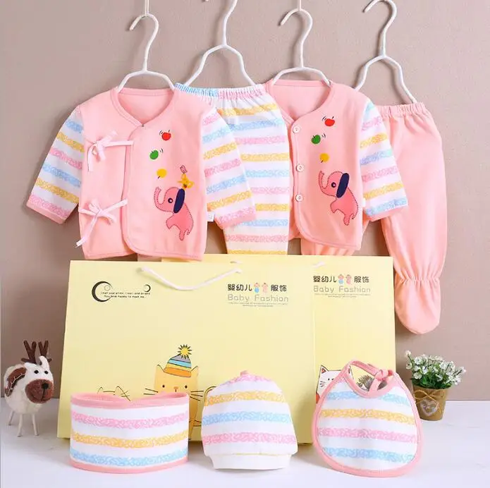 CJM032P 0-3M Newborn Clothing Sets for Baby Girls Boys Clothes Suits Cotton OUTFITS 7pcs/set MORE 20 STYLES - Цвет: CJM032P