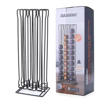 

Capsules Coffee Pods Holder Black Iron Chrome Plated Tableware Home Decor Office Stand Coffee Capsules Shelf
