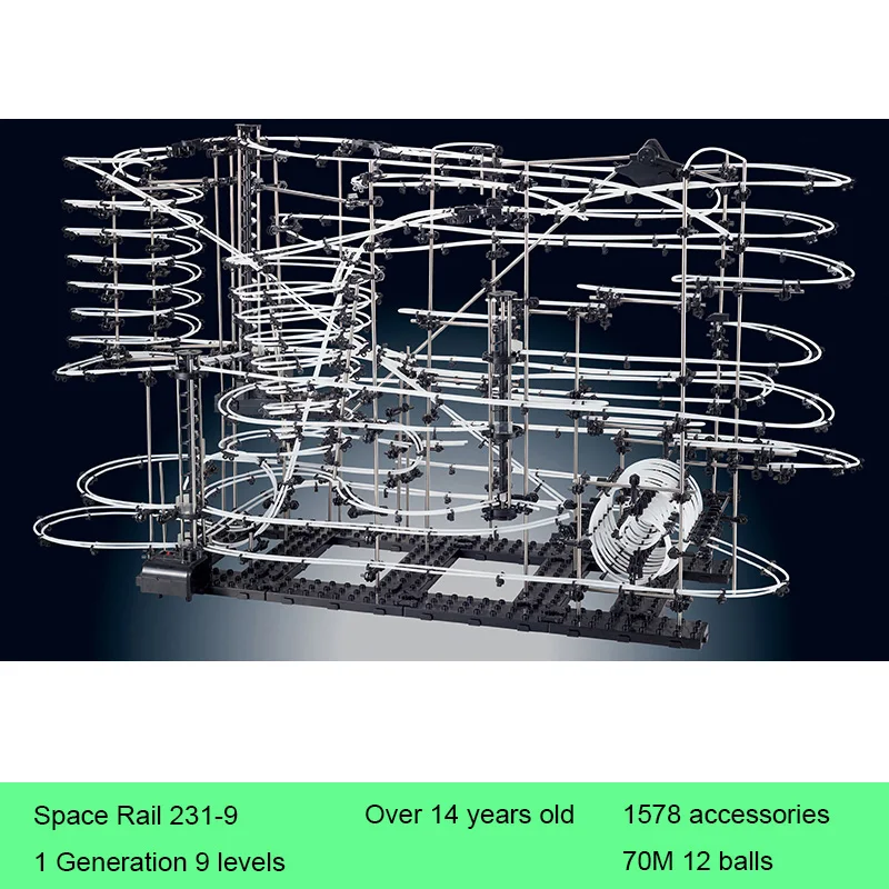 

Space Rail 9 Levels 231-9 Roller Coaster Space Ball Model Building Kits DIY Educational Toys for Children Christmas Gifts