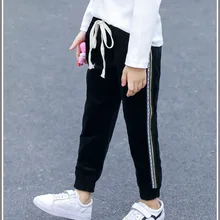 Г. Осенние новые стильные повседневные штаны-шаровары из чистого хлопка эластичная Вельветовая Одежда для девочек повседневные вельветовые штаны