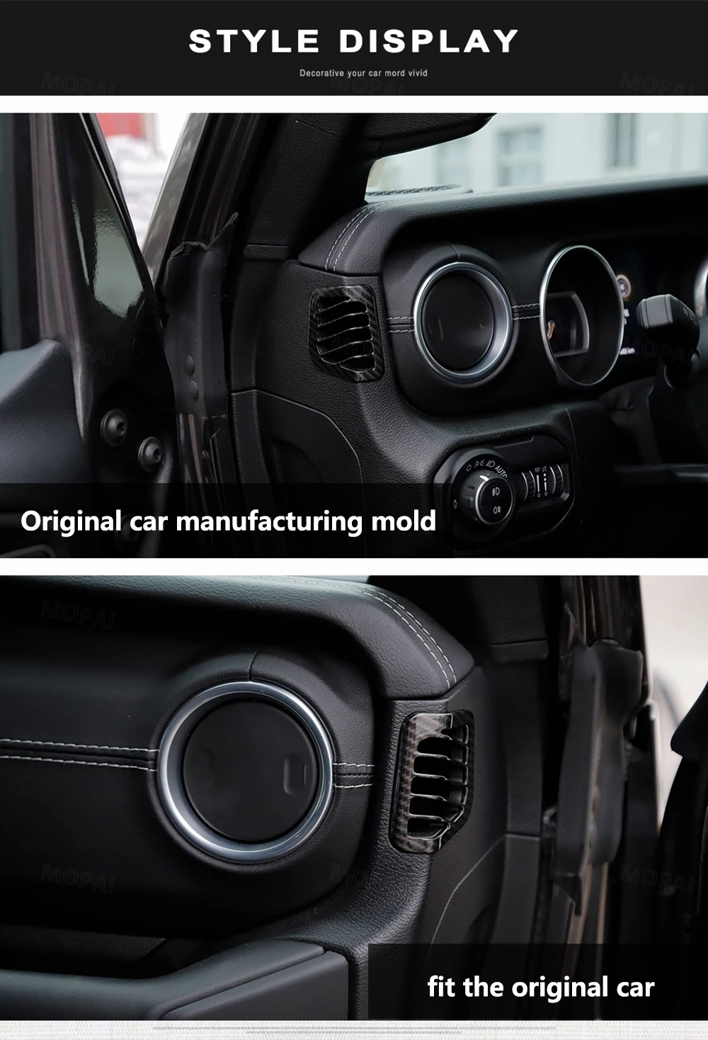 MOPAI молдинги для интерьера из углеродного волокна, декоративный Комплект для салона автомобиля, наклейка для Jeep Wrangler JL+ автомобильные аксессуары