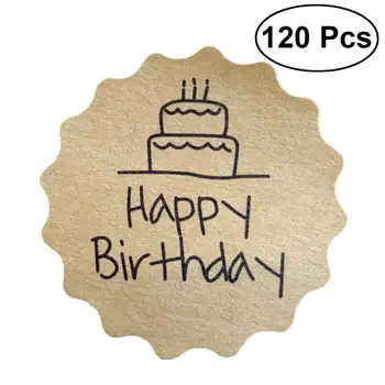 

120Pcs Gift Tags Round Brown Kraft Paper Enclosure Cards for Wedding Favors Personalized Craft Birthday Party Seal Stickers