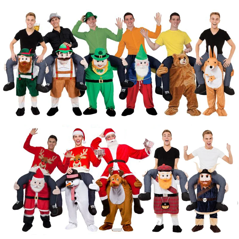 Novelty Ride on Me Mascot Costumes Elf Dwarf Carry Back Fun Pants Patrick s Day Halloween Party Cosplay Cloth Horse Riding Toys