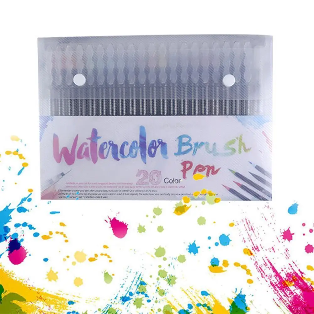 

20 Pcs/set Watercolor Pens Painting Soft Coloring Pen Supplies Set Art Calligraphy For School Art For Drawing Effect Best L2U7