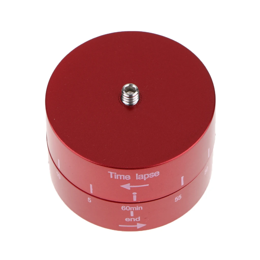 For Panoramic 360 60-Minute Time Lapse Tripod Head for Cameras DSLR For GoPro and Smartphones (Supports up to 4.4 LBS) - Red