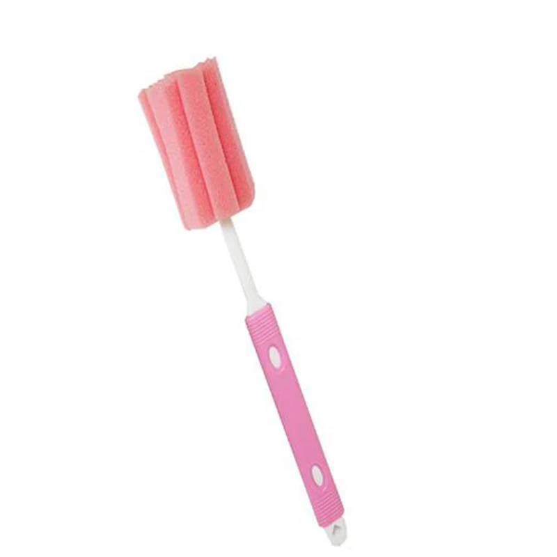 pink 1 шт губка щетка для бутылочек стеклянная бутылочка для молока щетка моющая Чистящая Щетка кухонные инструменты Детские принадлежности для кормления - Цвет: pink