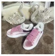 Новые модные бархатные женские кроссовки со шнуровкой зимние носки меховые Сникеры на платформе обувь Одежда для подиумов и вечеринок zapatos de mujer - Цвет: as show