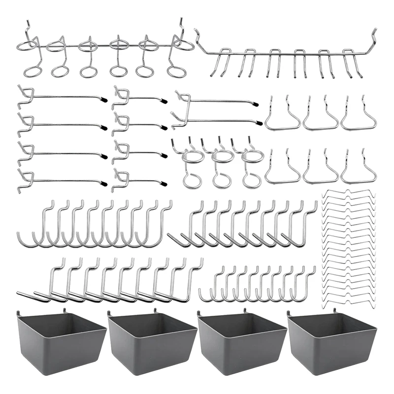 80 шт. крючков Pegboard ассортимент с ящики Peg замки для организации различных