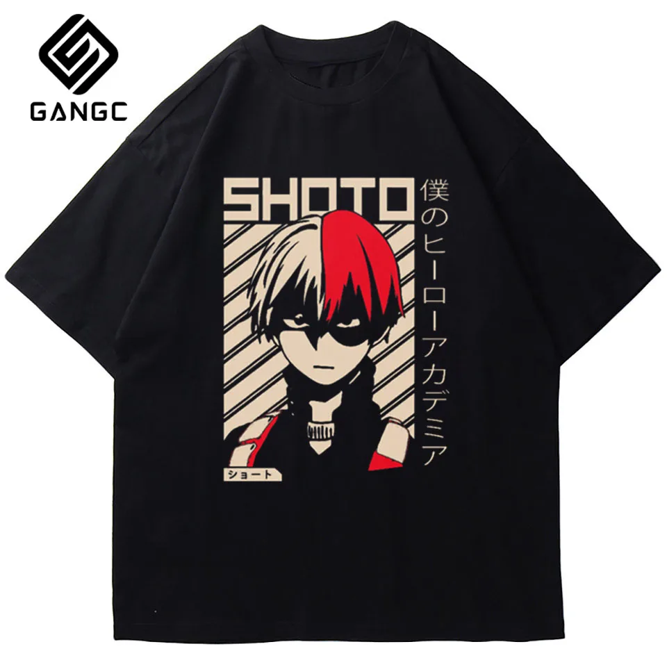 

Novelty O-Neck Short Sleeve Tops Cotton Funny Tees Streetwear Vintage style Hip hop t shirt My Hero Academia T-shirt