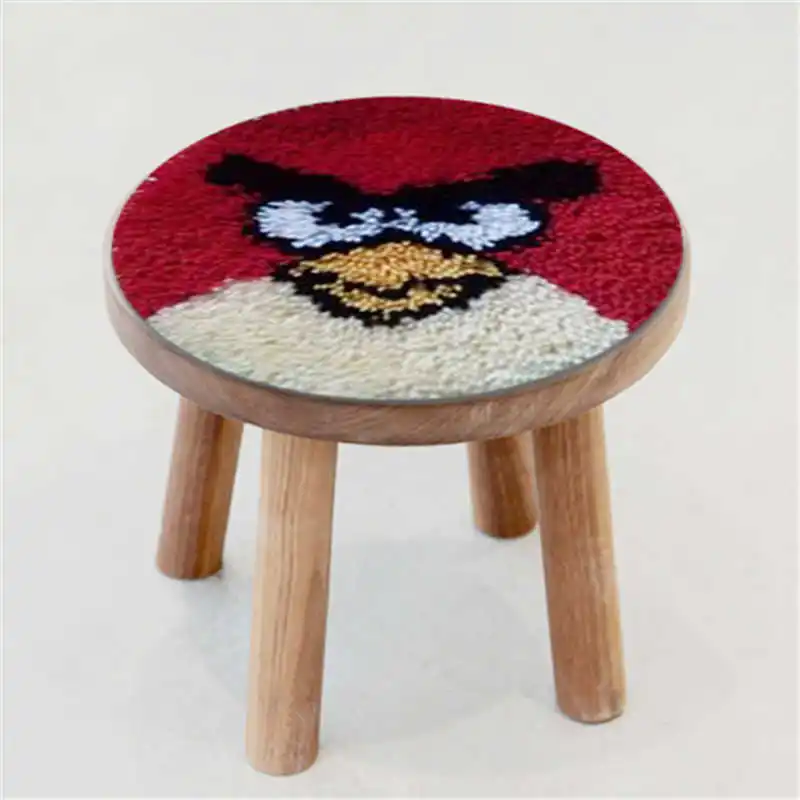 Cartoon Anime Button Package Latch Hook Cat Rug Kits DIY Needlework Unfinished Crocheting Rug Embroidery Carpet Mat 27*27cm F - Цвет: CZ-AZD203