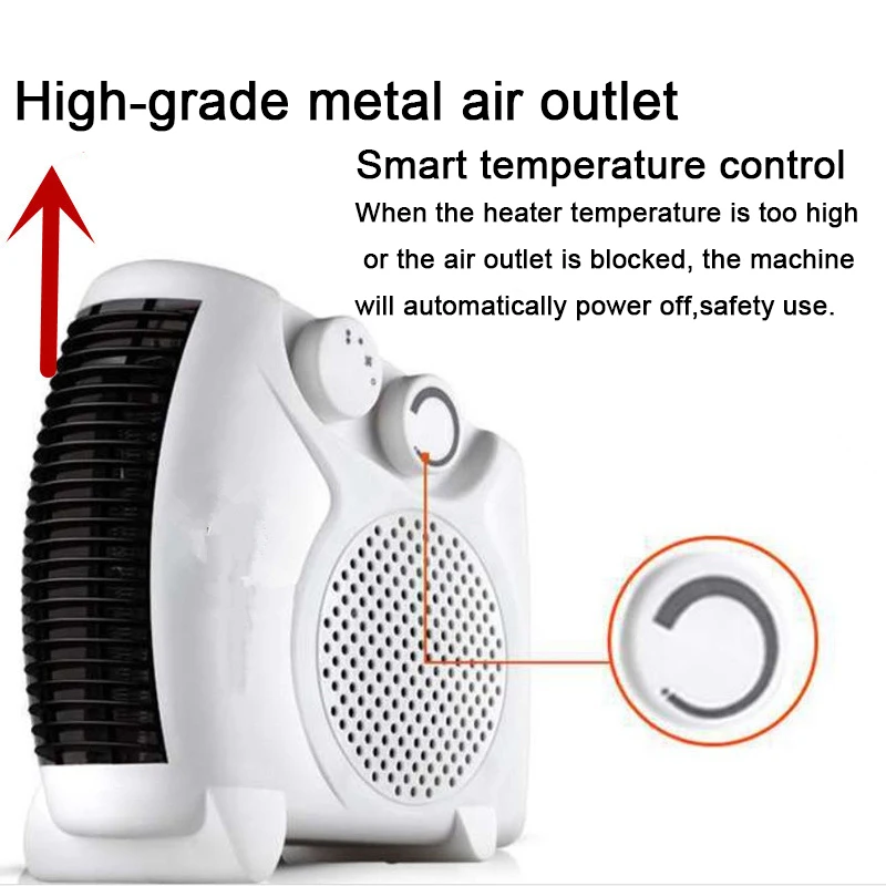 Electric Heater Portable Household Space Heater Small Fan Electric Foot Warmer Energy Saving Tent Heater Mini Bathroom Warming