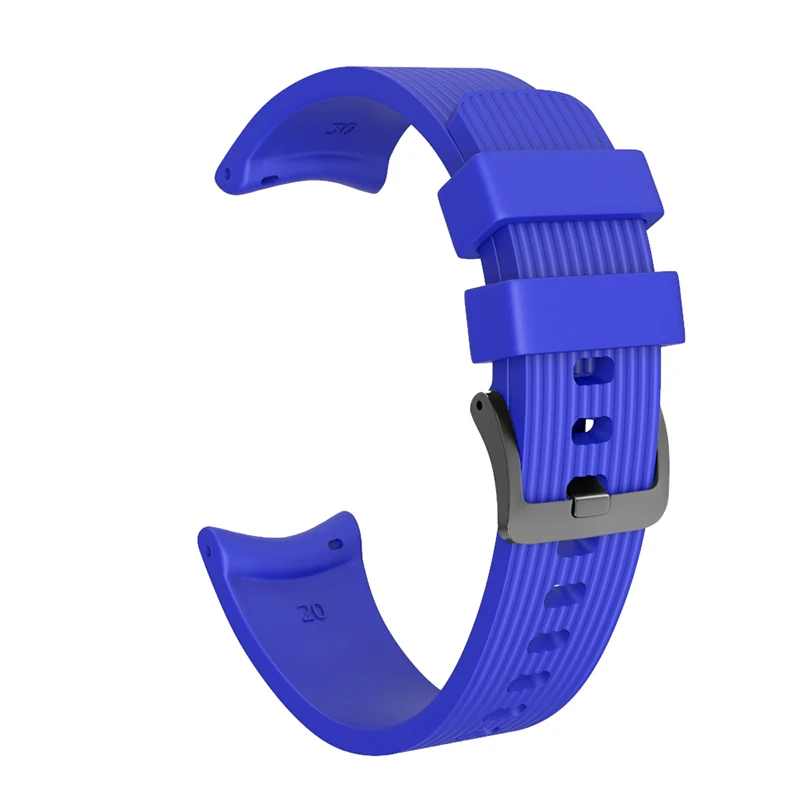 Blue Силиконовый ремешок для часов samsung Galaxy S3 Watch 42 мм 46 мм полосатый сменный Браслет ремешок для SM-R800 SM-R180 22 мм 20 мм - Цвет ремешка: Blue