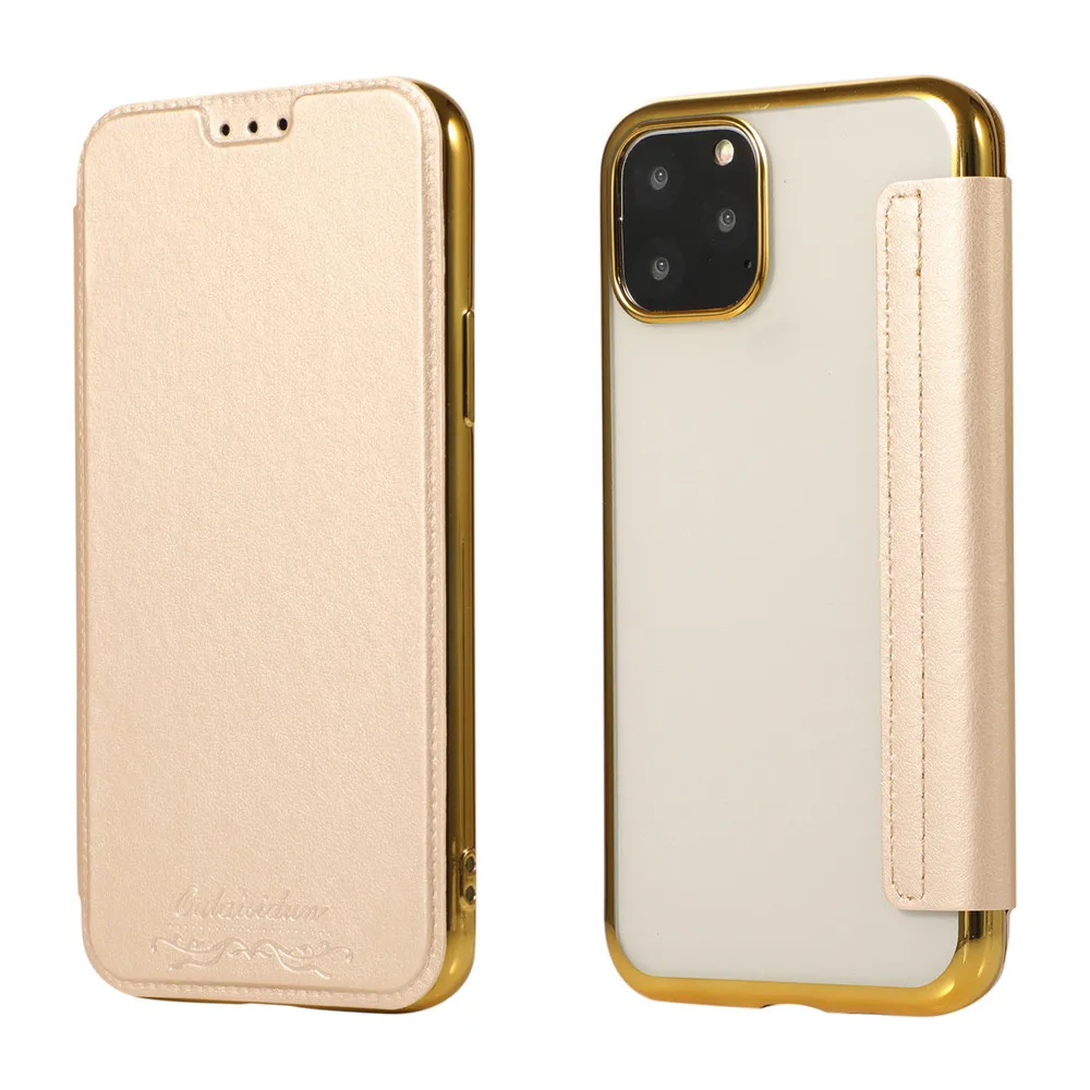 Кожаный чехол-книжка с отделением для карт двойного назначения для iPhone 11 Pro Max, тонкий легкий дизайн, Износостойкий чехол для телефона, чехол