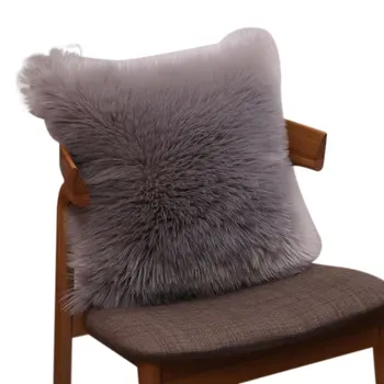 

40x40cm Car Home Decoration Soft and Comfortable Long Hair Decorative Pillowcase Long Plush Cushion Cover Sofa Throw Pillow