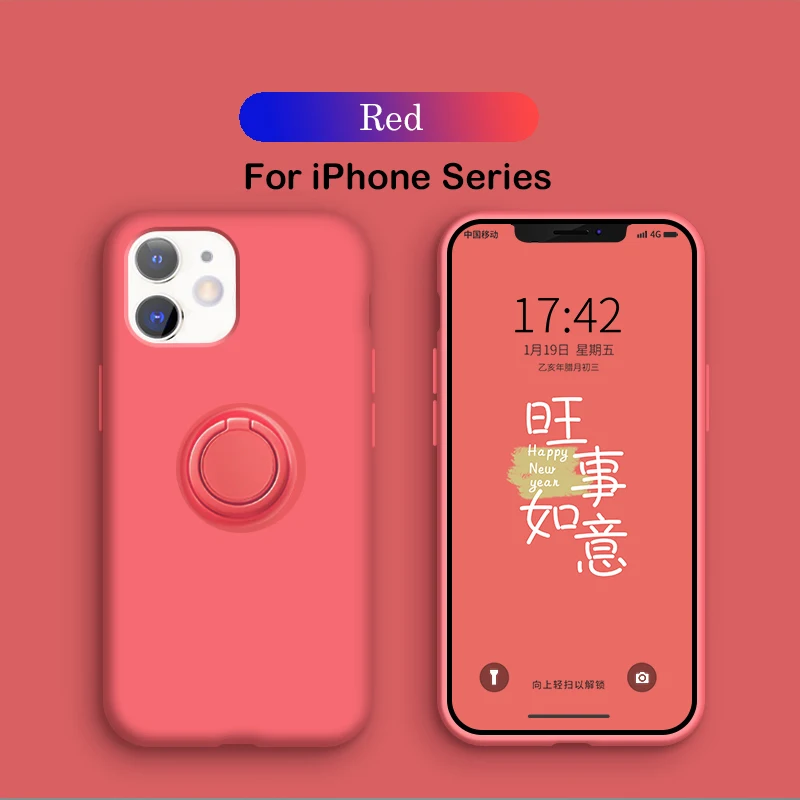 Жидкий силиконовый чехол для iPhone 11 Pro Max, автомобильный держатель, чехол для Apple iPhone XS Max 7 8 6 6S Plus X XR XS Funda - Цвет: P