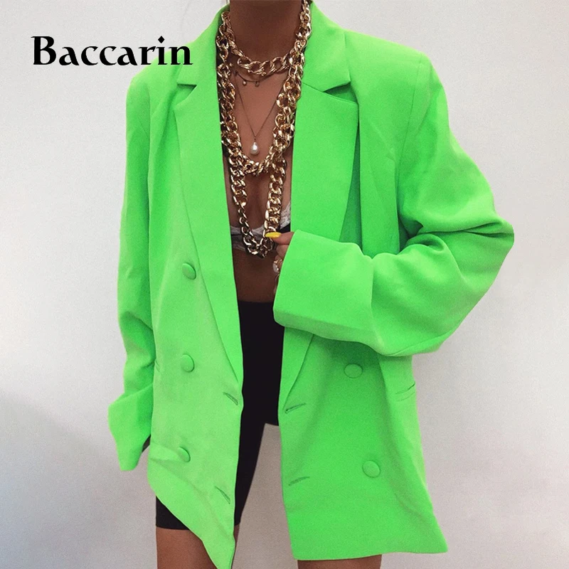 women blazer coats causal office OL long jacket outwear solid pocket slit button streetwear clothes 2019 autumn winter