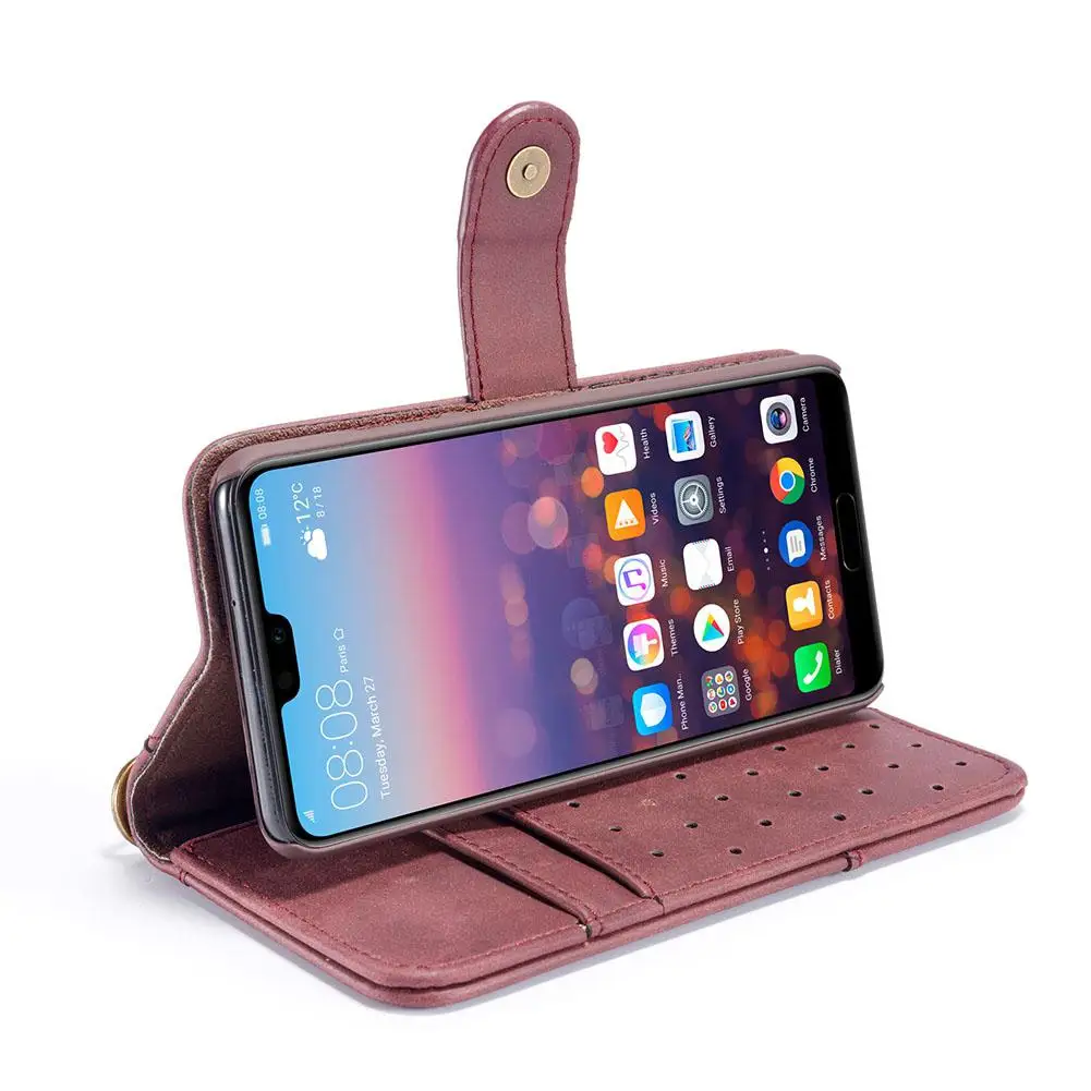 Вертикальный чехол для телефона HUAWEI P20 LITE/NOVA 3E в деловом стиле ретро из воловьей кожи с ремешком и кнопкой D20