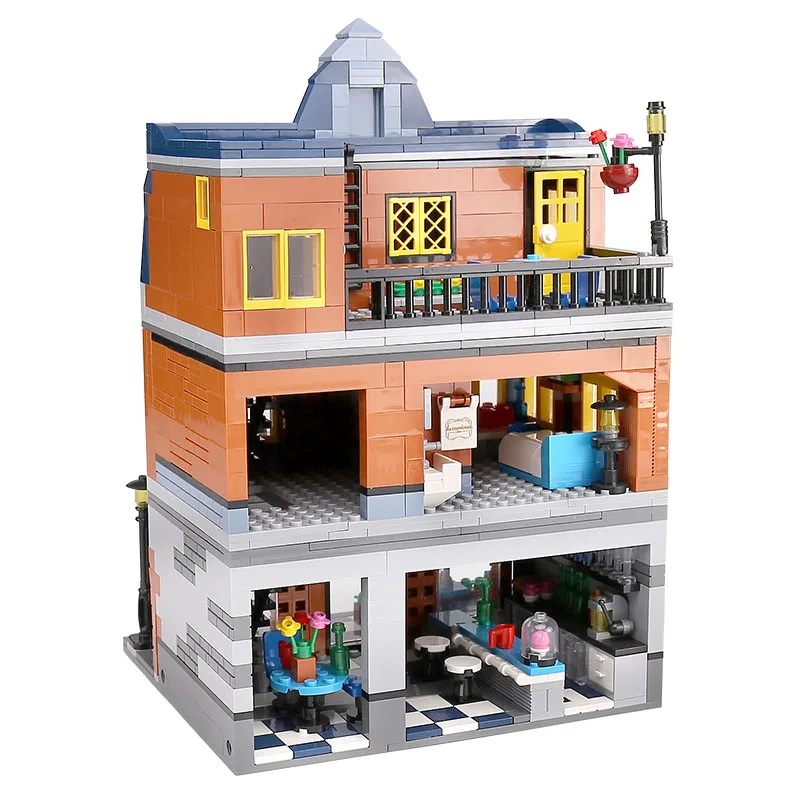 1367 шт MOC уличные строительные игрушки холм таверна Лев паба модель блоки сборка