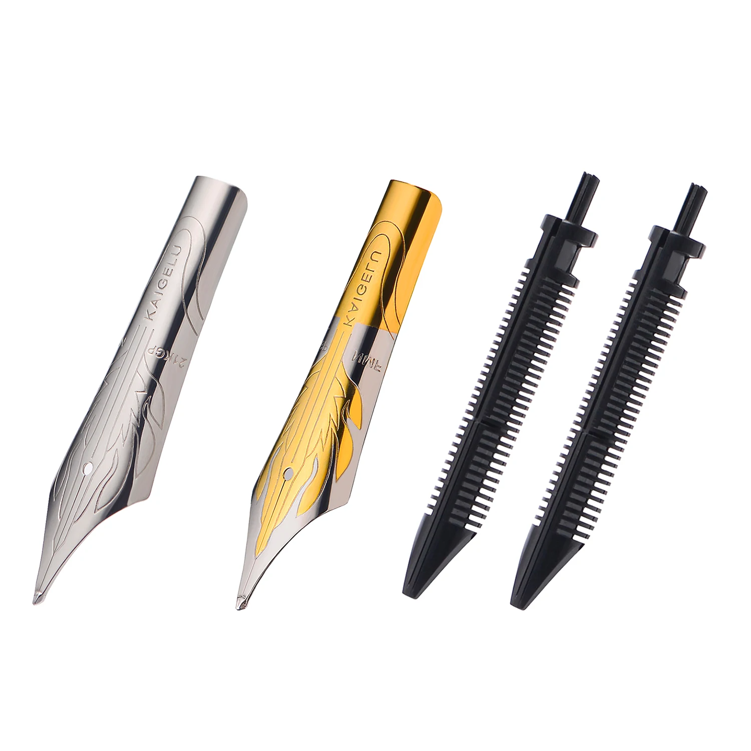 2PCS Kaigelu Fountain Pen Nib Long Knife Grinding Flame/Rhombus Mark and Feed for Jinhao 100 450 Yongsheng 699 Majohn T1 C1 | Канцтовары