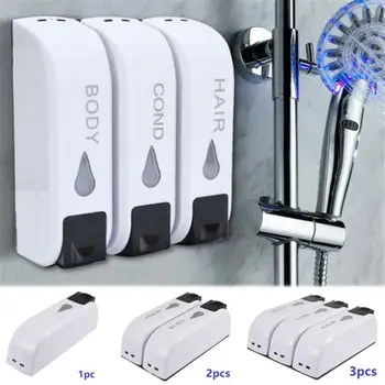 

Wall-mount Single/Double/Triple 12oz Soap Dispenser Liquid Soap Dispenser Manual Press Soap Dispenser Bathroom Detergent Cases