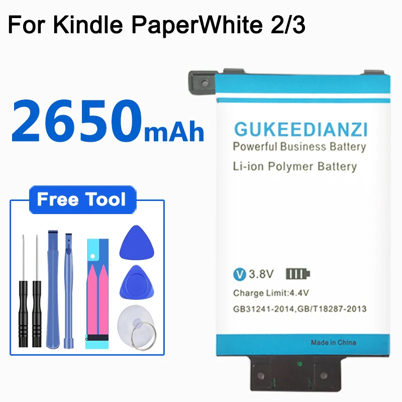 GUKEEDIANZI MC-354775-05 58-000049 2650 мАч сменная батарея для Amazon Kindle PaperWhite 2/3 KPW2 KPW3 батарея
