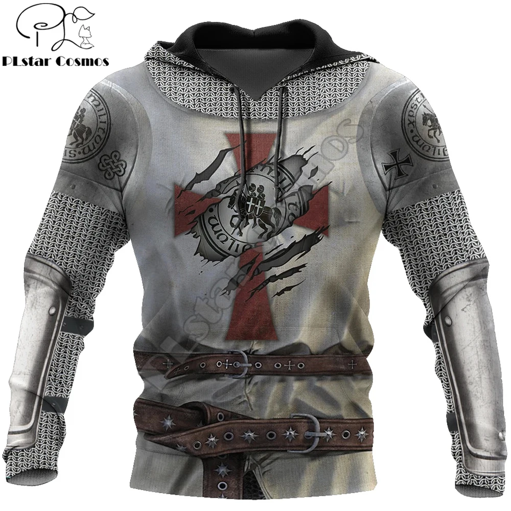 3D Printed Knight Medieval Armor Men hoodies Knights Templar Harajuku Fashion hooded Sweatshirt Unisex Casual jacket Hoodie QS44