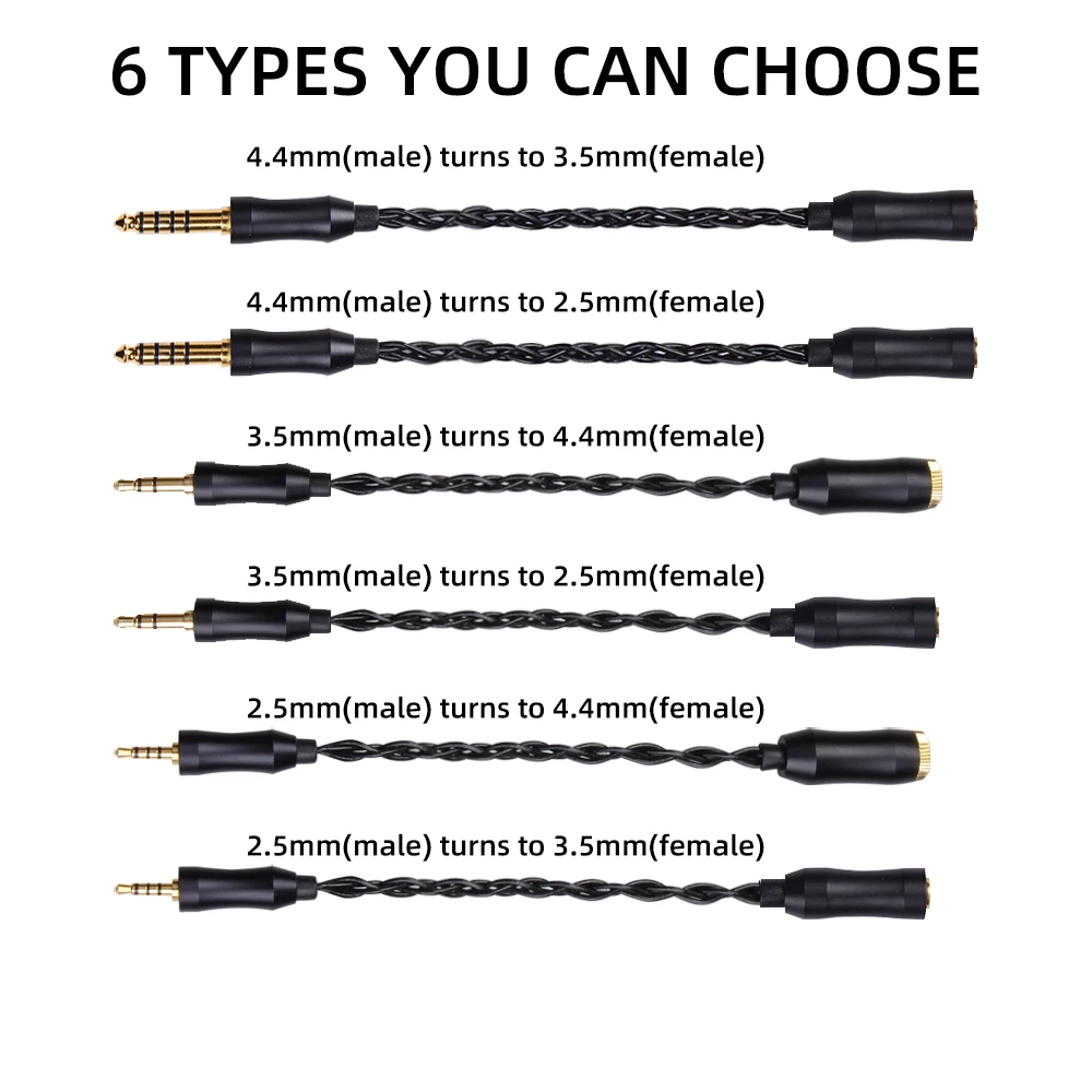 FDBRO 2,5 3,5 4,4 мм Женский до 2,5 3,5 4,4 мм сбалансированный аудио адаптер мужской кабель преобразования наушники сбалансированный стерео аудио кабель