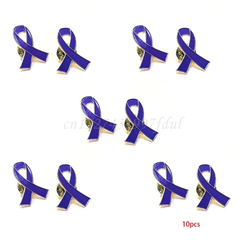 10Pcs/Set Womens Jewelry Enamel purple Ribbon Brooch Pins Surviving Breast Cancer Awareness Hope Lapel Buttons Badges | Украшения и