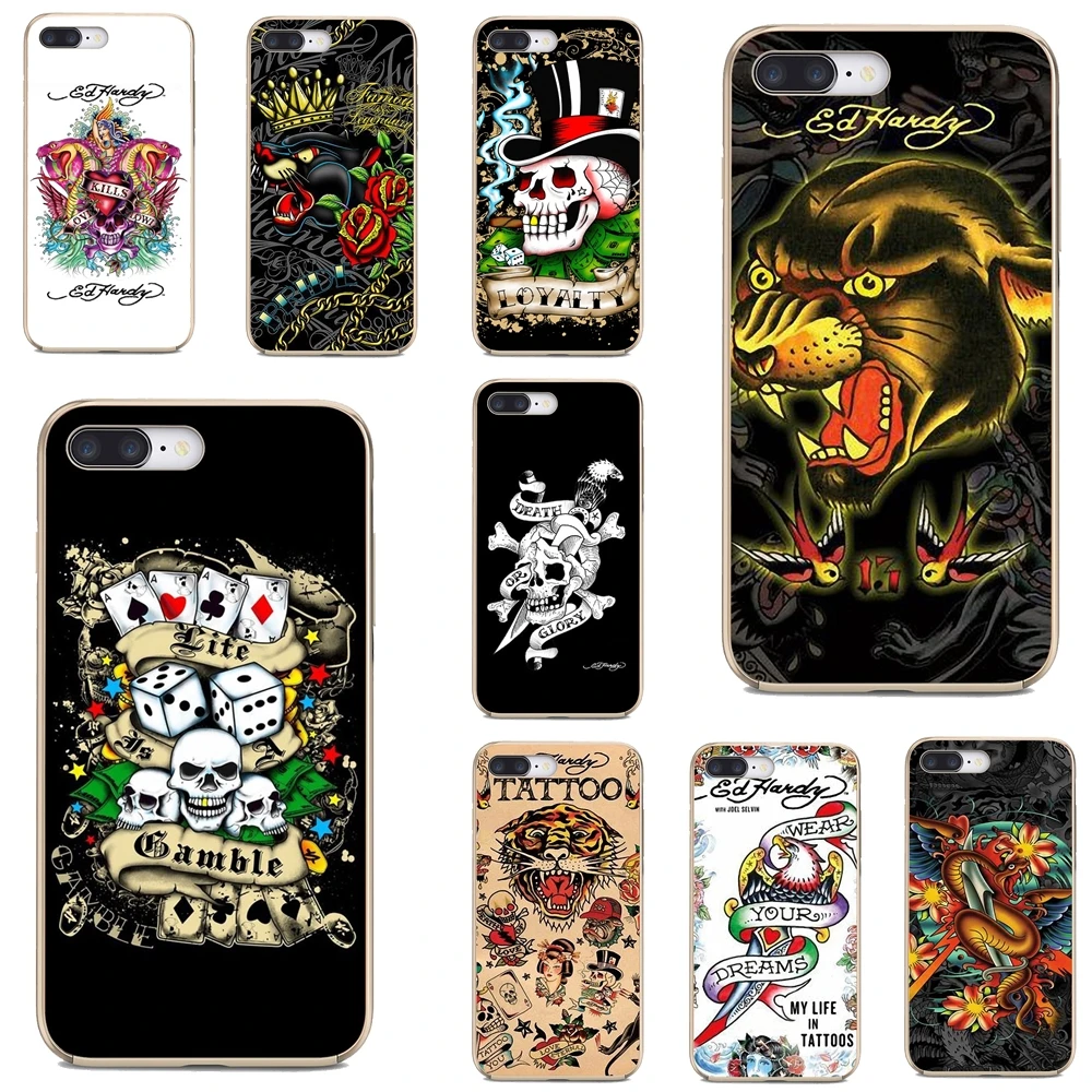 Силиконовый чехол для Huawei Honor 6 6A 7 7X 7A 7C 8 8C 8X 9 9X 10 10i 20 Lite Play Pro Ed-Hardy-Tattoo-wear-your-dreams |