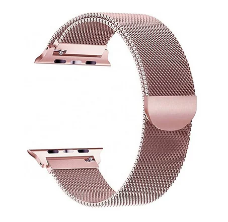 Rose pink Apple watch Series 5 4 3 2 1 Миланский Магнитный Роскошный ремешок из нержавеющей петли, совместимый с iWatch 38 мм 40 мм 42 мм 44 мм - Цвет: Rose pink