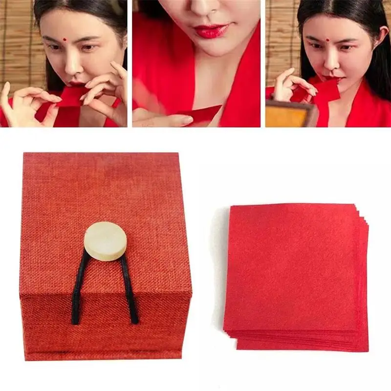 12pcs Ancient Chinese Style Red Lip Paper Bite Paper Classic Makeup