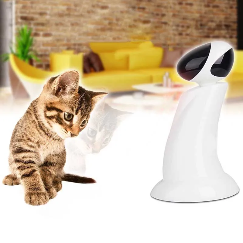 Creative Cat Pet LED Laser Funny Toy Smart Automatic Cat Exercise Training Entertaining Toy Multi-Angle Adjustable USB Charge