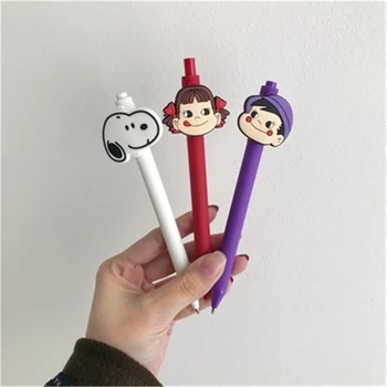 

Cute cartoon Sesame Street No. Snoopy Black Press Ballpoint Pen Signature Pen Student Stationery
