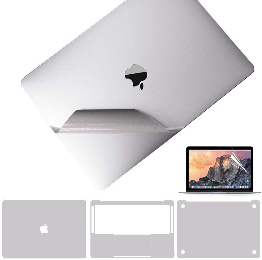 Защитная виниловая наклейка для Apple Macbook Pro1" A2141 13" 1" A1989 A1707 A1706 верхняя/Нижняя/сенсорная панель/защитная пленка - Цвет: 5 in 1 Silver