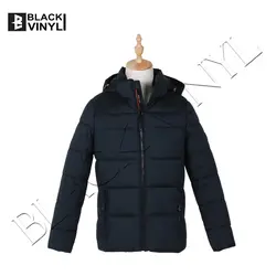Черная Виниловая зимняя куртка для мальчиков-подростков; Повседневная стеганая куртка