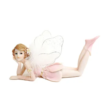 

Pure and Beautiful Pink Dress Girl Angel Ornament Resin Angel Home Decoration Accessories Wedding Decoration