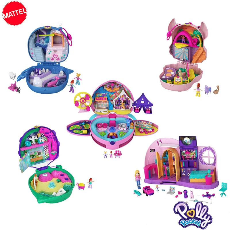 Оригинальный Карманный игровой костюм MATTEL Polly для торговых центров мини сцены