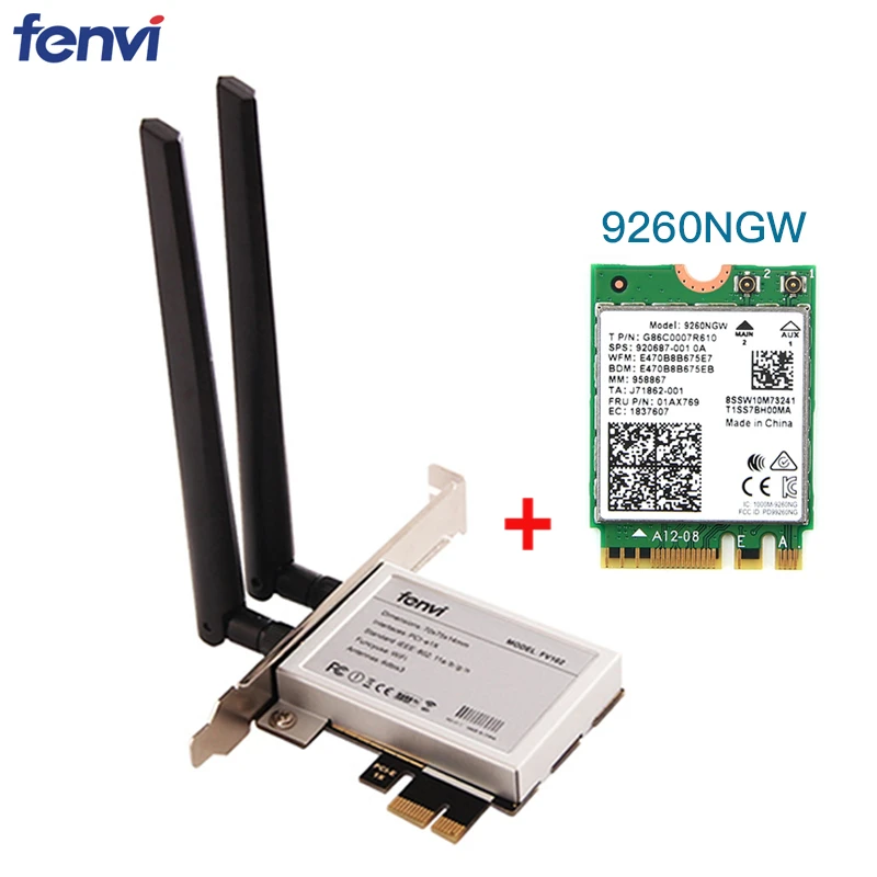 Настольный беспроводной адаптер PCI E 1X с 1730 Мбит/с Wifi сетевой картой 9260NGW для Intel 9260