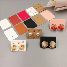 

50/100pcs 3.5x2.5cm Kraft Paper Card for Jewelry Earring Ear Studs Cardboard Cards Packaging Crafts Accessories DIY