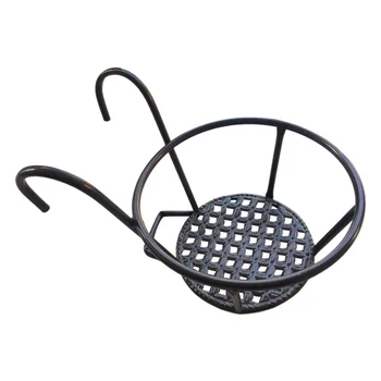 

2 Pcs Bonsai Hanging Basket Flowerpot Holder Iron Art Handrail Stand Flowerpot Bracket with Hooks for Home Office Balcony (Light