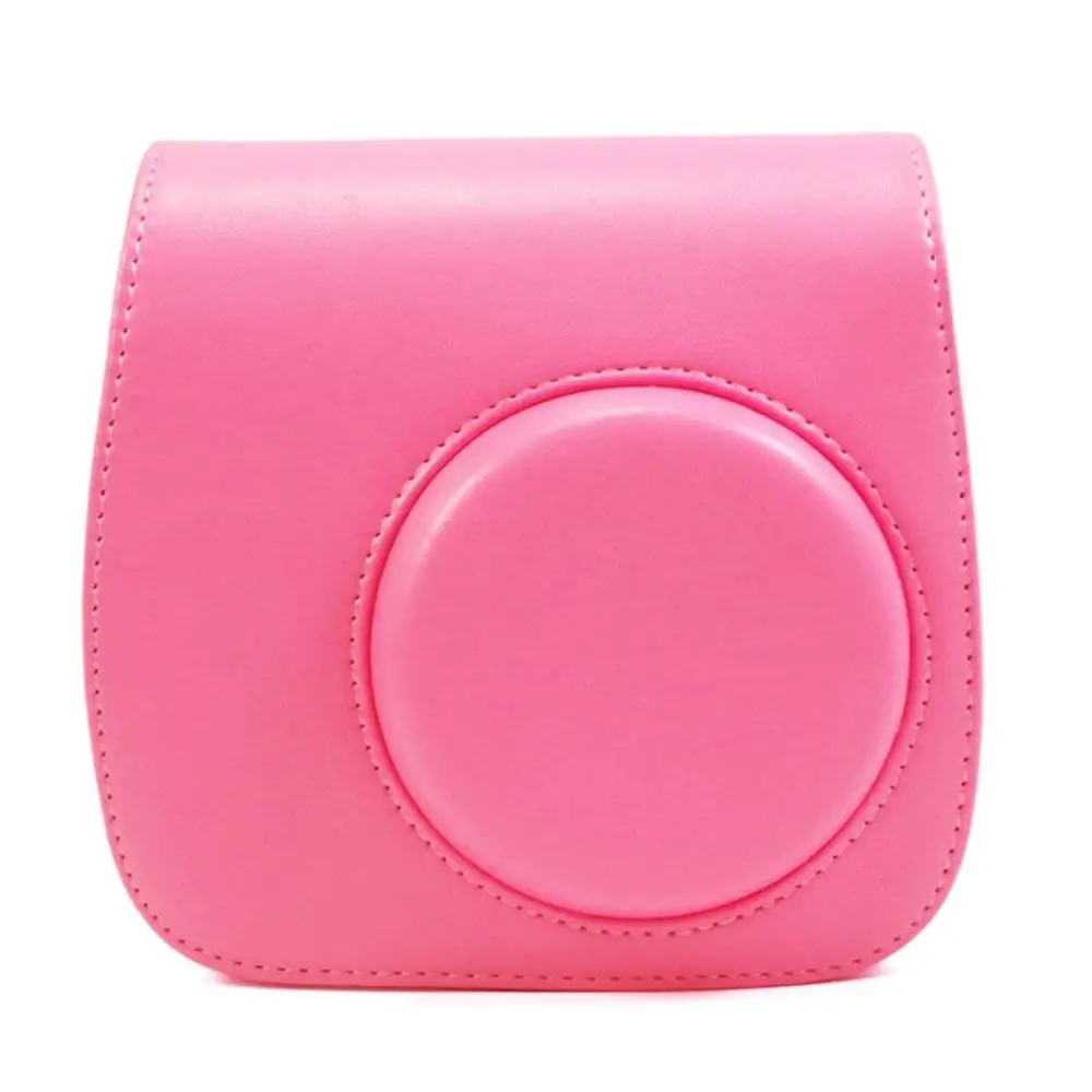 Для Fujifilm Fuji Instax Mini 8 9 пленка камера PU кожаная сумка наплечный чехол Цветная защитная сумка - Цвет: Розовый