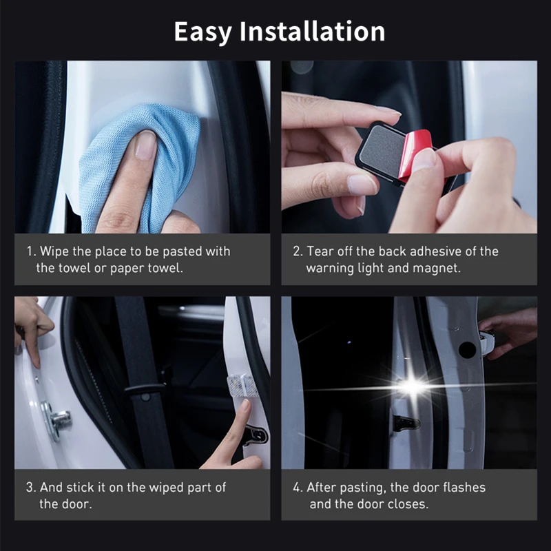 Baseus 2Pcs 6 LEDs Car Openning Door Warning Light Safety Anti-collision Flash Lights Wireless Magnetic Alarm Signal Lamp Baseus 2Pcs 6 LEDs Car Openning Door Warning Light Safety Anti-collision Flash Lights Wireless Magnetic Alarm Signal Lamp