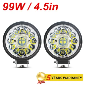 4.5” 99W LED Light Bar – Spot Beam Off-Road Work Light | 12V/24V for Truck, SUV, ATV, Jeep, Tractor & Boat 1