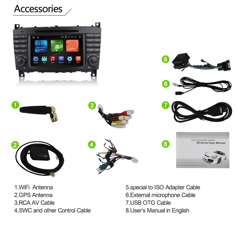 Perfect 4+64G Android 9.0 DSP 4G 2 DIN Car DVD GPS For Mercedes/Benz W203 W209 W219 A-Class A160 C-Class C180 C200 CLK200 radio stereo 37