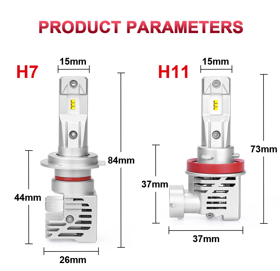 Mini H7 LED H4 Car Headlight Bulbs H11 led H8 Auto Fog Lamp HB3 9005 HB4 9006 diodes nebbia 12V With ZES Korea CSP High Low Beam